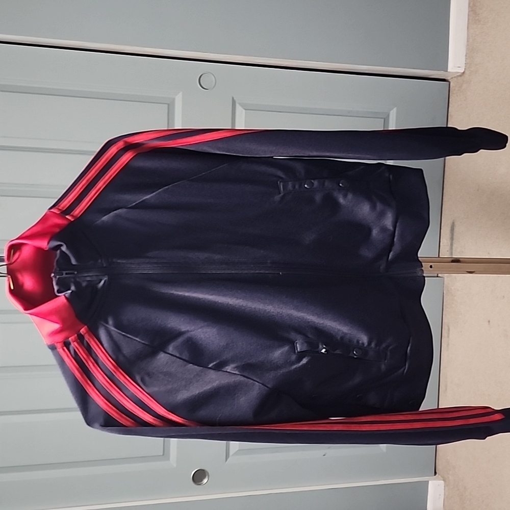 Navy and Red Stripe Adidas Track Jacket